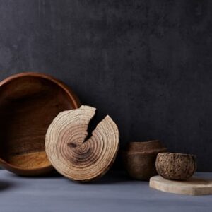 Natural Wood Serving Bowl
